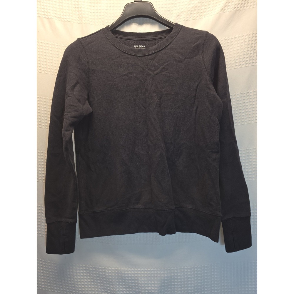 Tek Gear Size Medium soft Fleece Black Crew Neck Women Pullover Sweatshirt